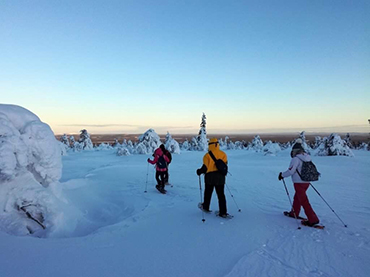 Walking with snowshoes