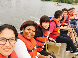 At a lake near the university<br>(I'm third from the front)